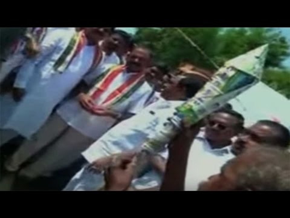 Pigeon stuffed in Rocket and fired to welcome Congress leader