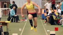 Athletics Indoor Triple Jump Girls Slow Motion