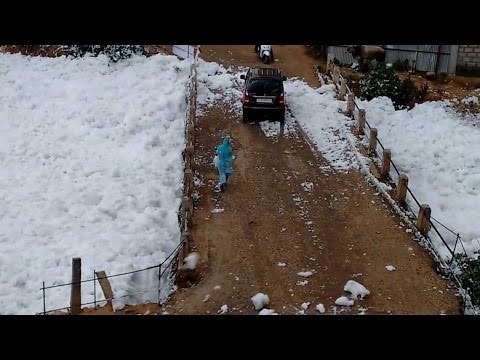 Bengaluru's Bellandur lake spilling toxic foam, video goes viral