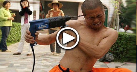 Crazy Chinese Monk Drills His Head