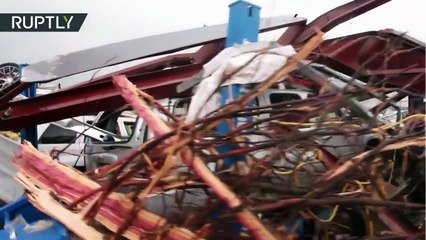 Los fuertes de daños de un tornado en texas recientemente