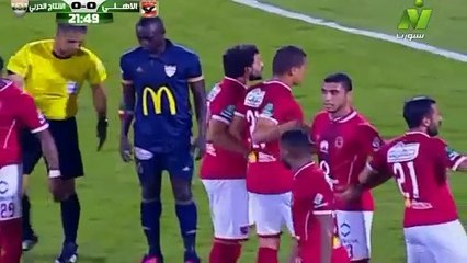 ملخص مباراة  الاهلى 1 - 1  الانتاج الحربى  وطرد البدرى وعاشور 30 / 4 / 2017