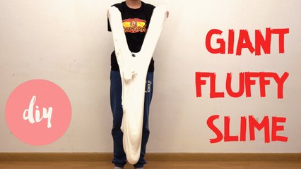 GIANT FLUFFY SLIME NO BORAX with shaving cream How to make DIY