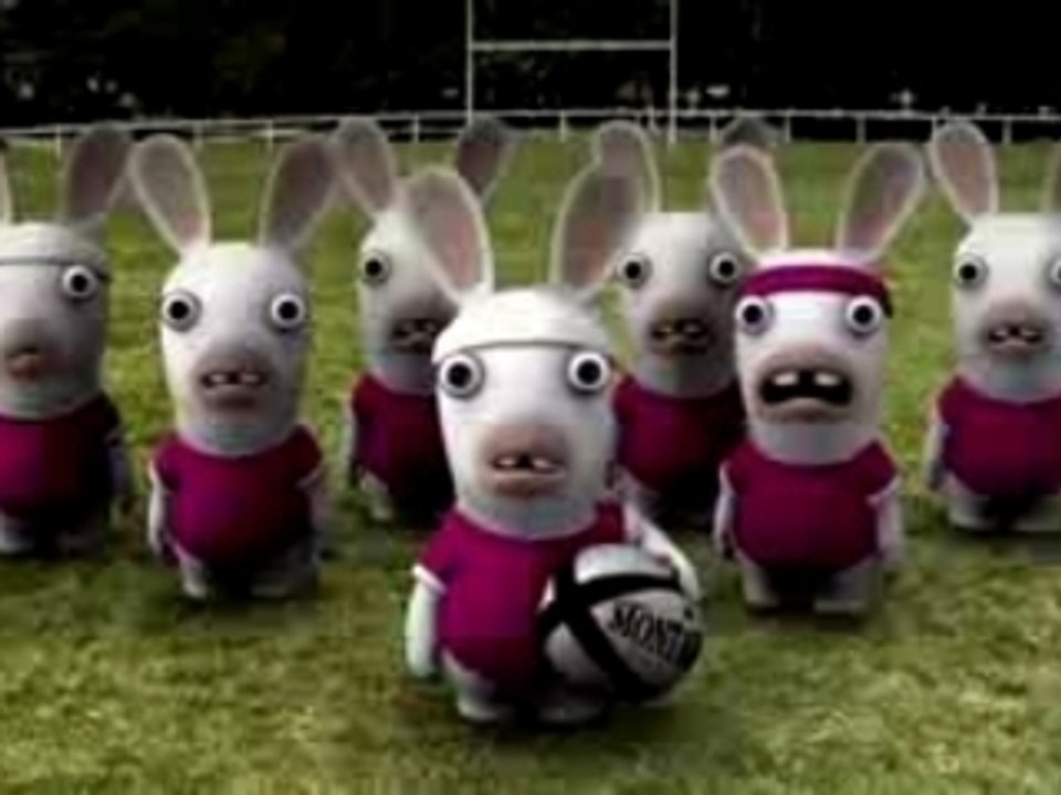 Les lapins crétins et le rugby ...