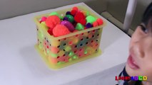 learn numbers 1-10 surprise eggs , fridge number magnets and colorful pompoms-7Kzz