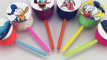 Play Doh Lollipop Smiley Surprise Toys Mickey Mouse, Donald Duck, Pluto Learn Colours for Kids-fk