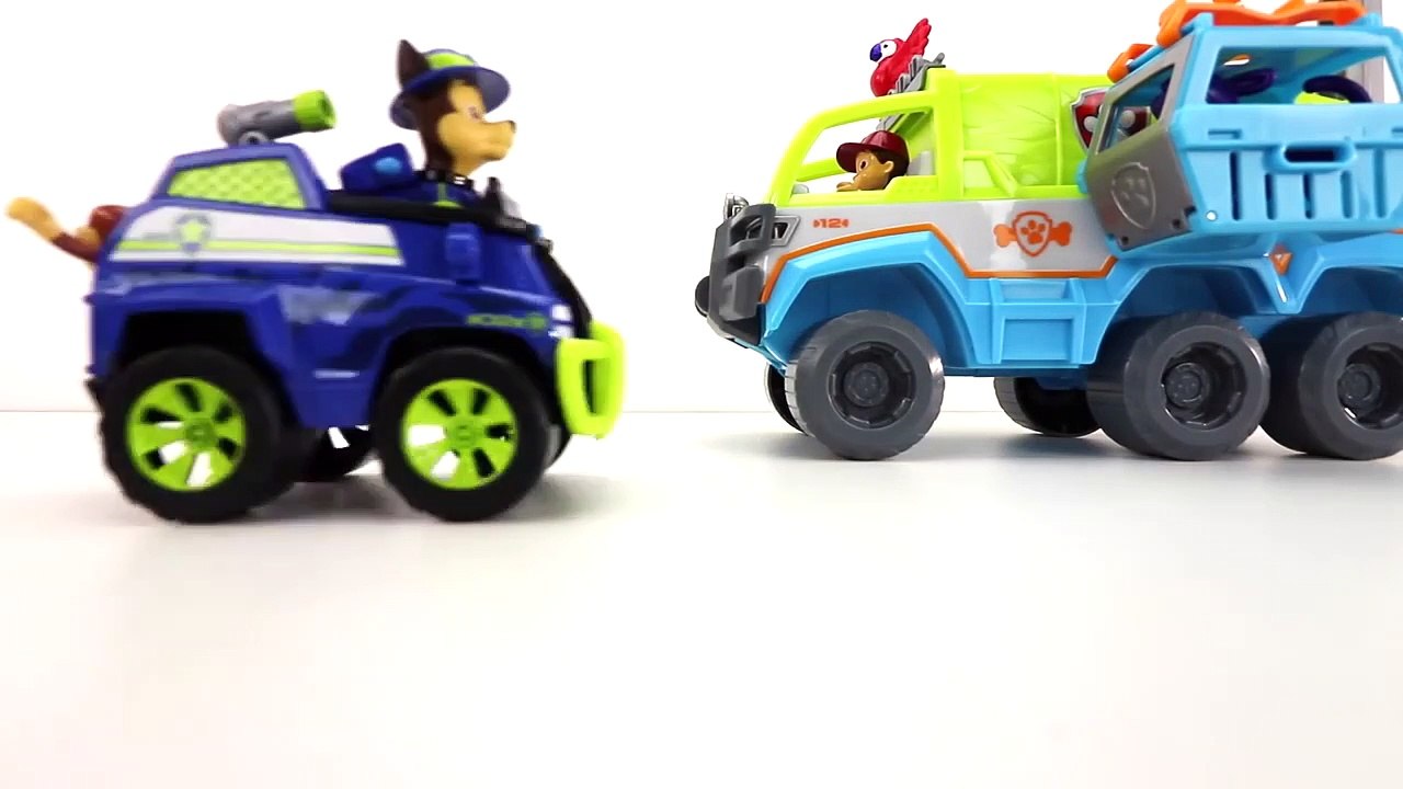 PAW PATROL JUNGLE RESCUE PAW TERRAIN VEHICLE - RYDER SAVES CHASE AND ZUMA FROM MANDY-dkX1