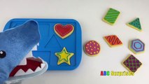 PET SHARK Eats Cookies Learn Shapes with Baking Cookies Toy Playset for Kids ABC Surprises-Ez