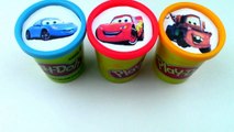 Rainbow Learning Colors DISNEY CARS Playdoh Cans Surprise DisneyCars Clay Modelling-vah