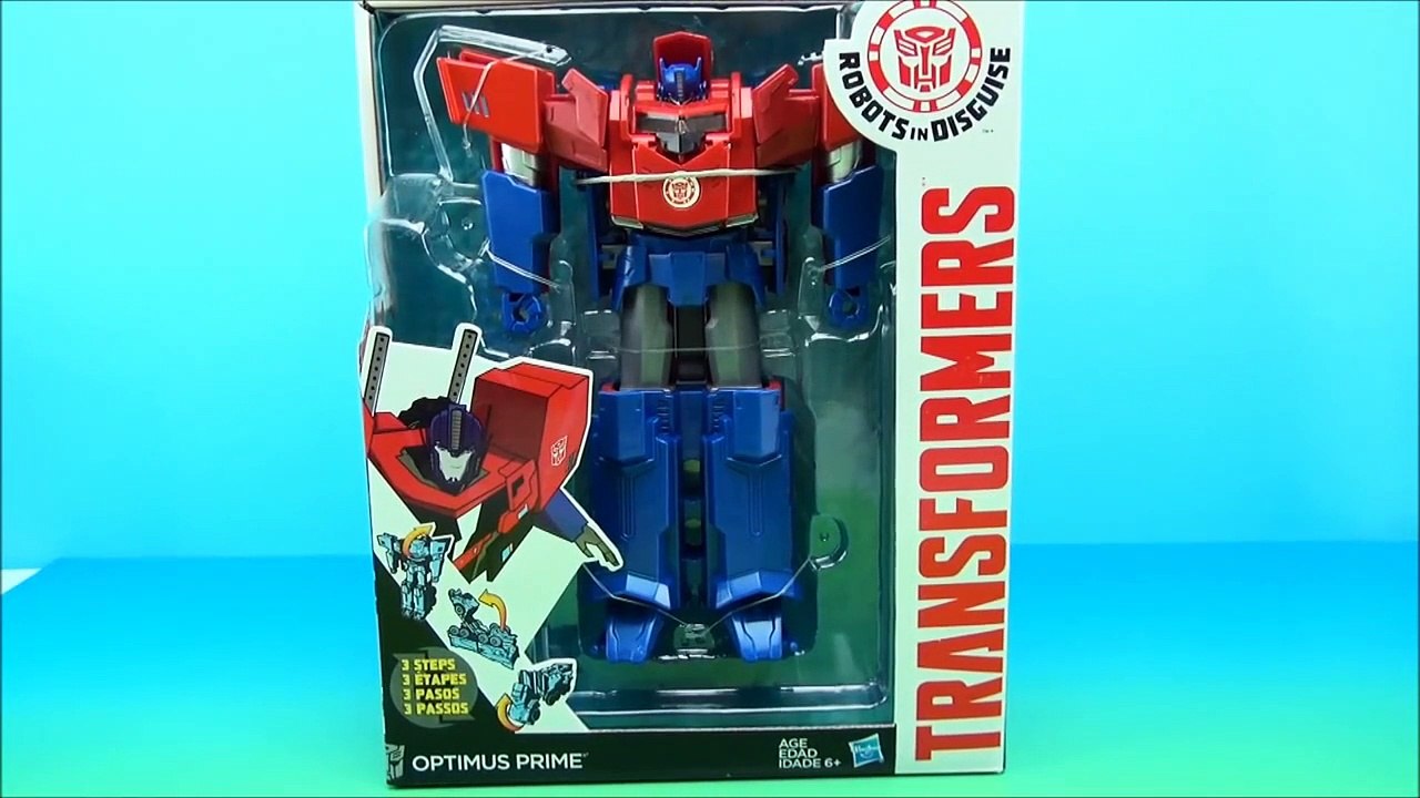 OPTIMUS PRIME ROBOTS IN DISGUISE 3-STEP CHANGER TOY VIDEO-eXwG