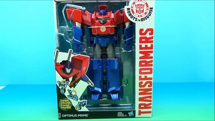 OPTIMUS PRIME ROBOTS IN DISGUISE 3-STEP CHANGER TOY VIDEO-eXwG