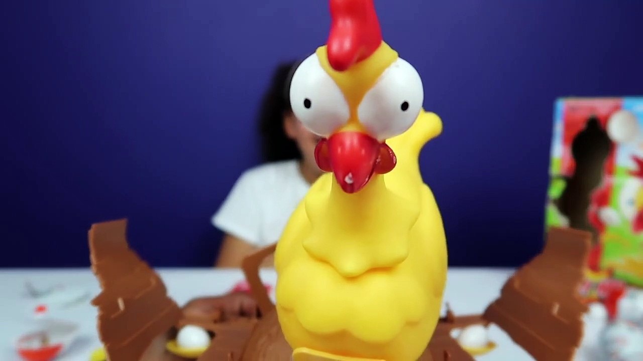 Squeaky Chicken Toy Challenge Game - Chocolate Kinder Surprise Eggs - Surprise Toys For Kids-BqTvI