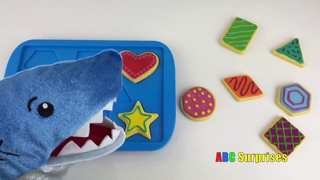 PET SHARK Eats Cookies Learn Shapes with Baking Cookies Toy Playset for Kids ABC Surprises-Ez
