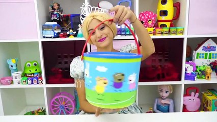 Frozen ELsa & Cinderella Disney Princess Set! Peppa Pig Play Doh toys for kids-WJIPF