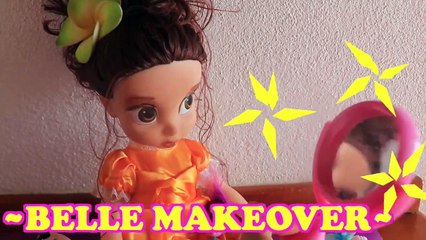 PRINCESS BELLE Beauty & the Beast MAKEOVER DRESS UP Make Up Hair Disney Movie Toys-uc