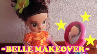 PRINCESS BELLE Beauty & the Beast MAKEOVER DRESS UP Make Up Hair Disney Movie Toys-uc5ozFLOW