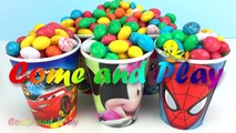 M&M Surprise Cups Disney Pixar Cars Tsum Tsum Peppa Pig Toys Learn Colors Play Doh Modelling Clay-z4