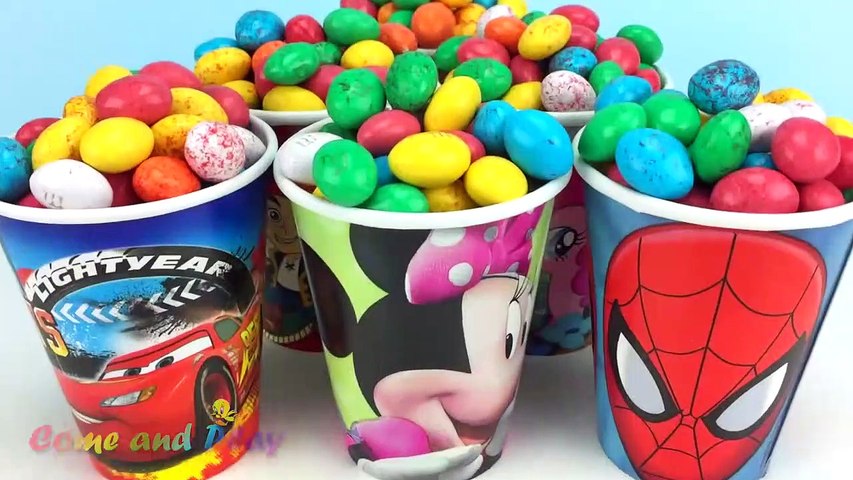 M&M Surprise Cups Disney Pixar Cars Tsum Tsum Peppa Pig Toys Learn Colors Play Doh Modelling Clay-z4HOj