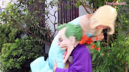 Frozen Elsa Loses Her Mouth! w_ Joker, Spiderman & Doctor Pink Spidergirl in Real Life-IhS