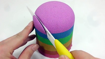 Baby Doll Bath Time Colors Kinetic Sand Cake Toy Surprise Learn Colors-Eb4hN