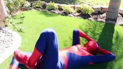 Princess Rapunzel vs Giant Joker Tongue! w_ Big Lollipop, Spiderman, Wolf & SpongeBob IRL-5R