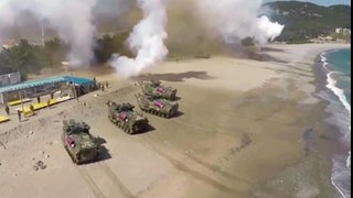 美國&韓國 軍事演習 模擬朝鮮海岸登陸作戰 Military drills USA&South Korean landing exercise