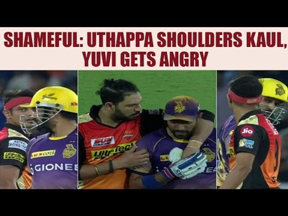 IPL 10: Robin Uthappa shoulders Siddarth Kaul, Yuvraj Singh intervenes | Oneindia News