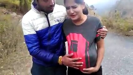 Boy and Pregrant Women Having Fun