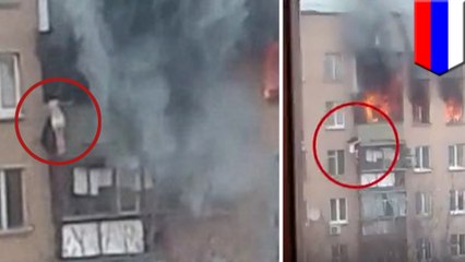 한 여성, 불 피하려다, 8층 아래로 추락 후, 코마상태