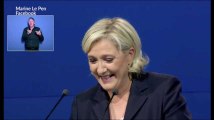 Au meeting de Villepinte, Marine Le Pen reprend le discours de François Hollande sur 