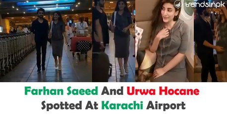 Farhan Saeed And Urwa Hocane Spotted At Karachi Airport