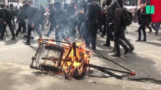 Les images des violences en marge de la manifestation anti-FN à Paris
