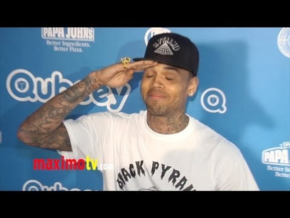 Chris Brown Qubeey Channel Launch Blue Carpet