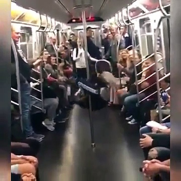 This train dancers are incredible...