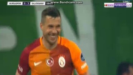 Lukas Podolski Goal HD - Bursaspor 0-4 Galatasaray 01.05.2017 HD