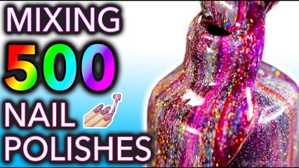 Mixing my 500 HOLO Nail Polishes Together! What Will Happen!