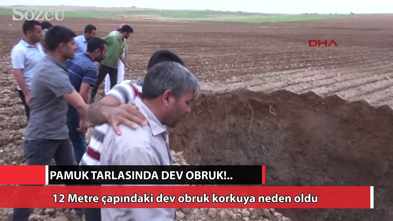 Pamuk tarlasında oluşan dev obruk korkuttu