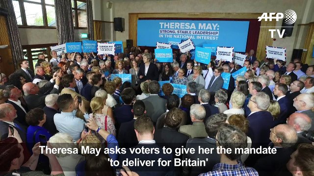 British PM May campaigns for Tory party in Ormskirk