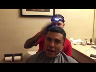 Adrian Granados AM of Fight getting haircut