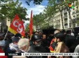 Represión policial durante movilización de sindicatos en Francia