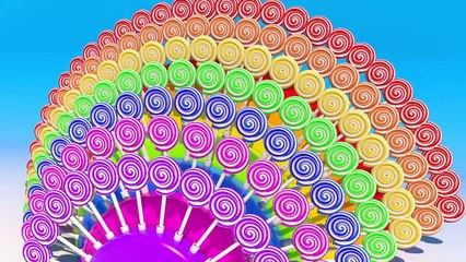 BIG 3D Rainbow pyramid with many Lollipops to Learning Colors for Kids and Children Toddlers