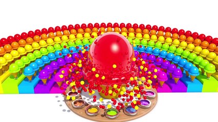 A lot of 3D Ice Cream Learning Colors for Kids and Children Popsicle Rainbow
