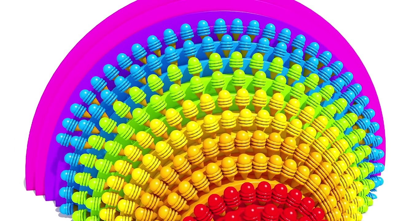 A lot of 3D Rainbow Ice Cream to Learning Colors