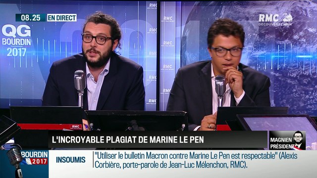 QG Bourdin 2017 : Magnien président ! : Marine Le Pen qui plagie le discours de François Fillon !