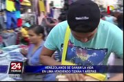 Venezolanos venden arepas y tisanas en las calles de Lima