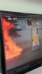 fire at petrol pump