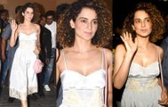 Kangana Ranaut Spotted At Juhu Pvr In Cute Little Pink Dress