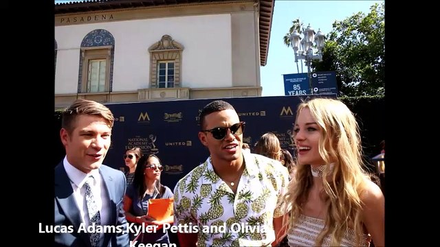 Lucas Adams, Kyler Pettis and Olivia Keegan of Days of our Lives at 2017 Daytime Emmy Awards