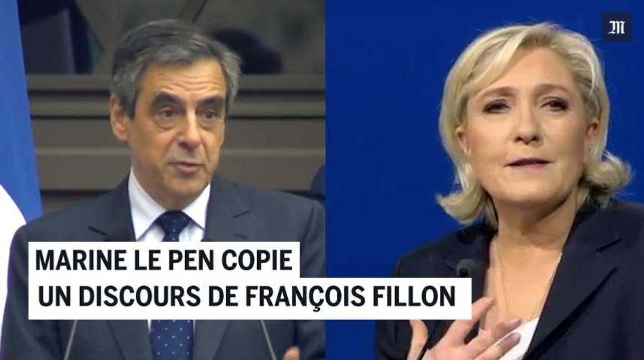 En images. Marine Le Pen copie un discours de François Fillon