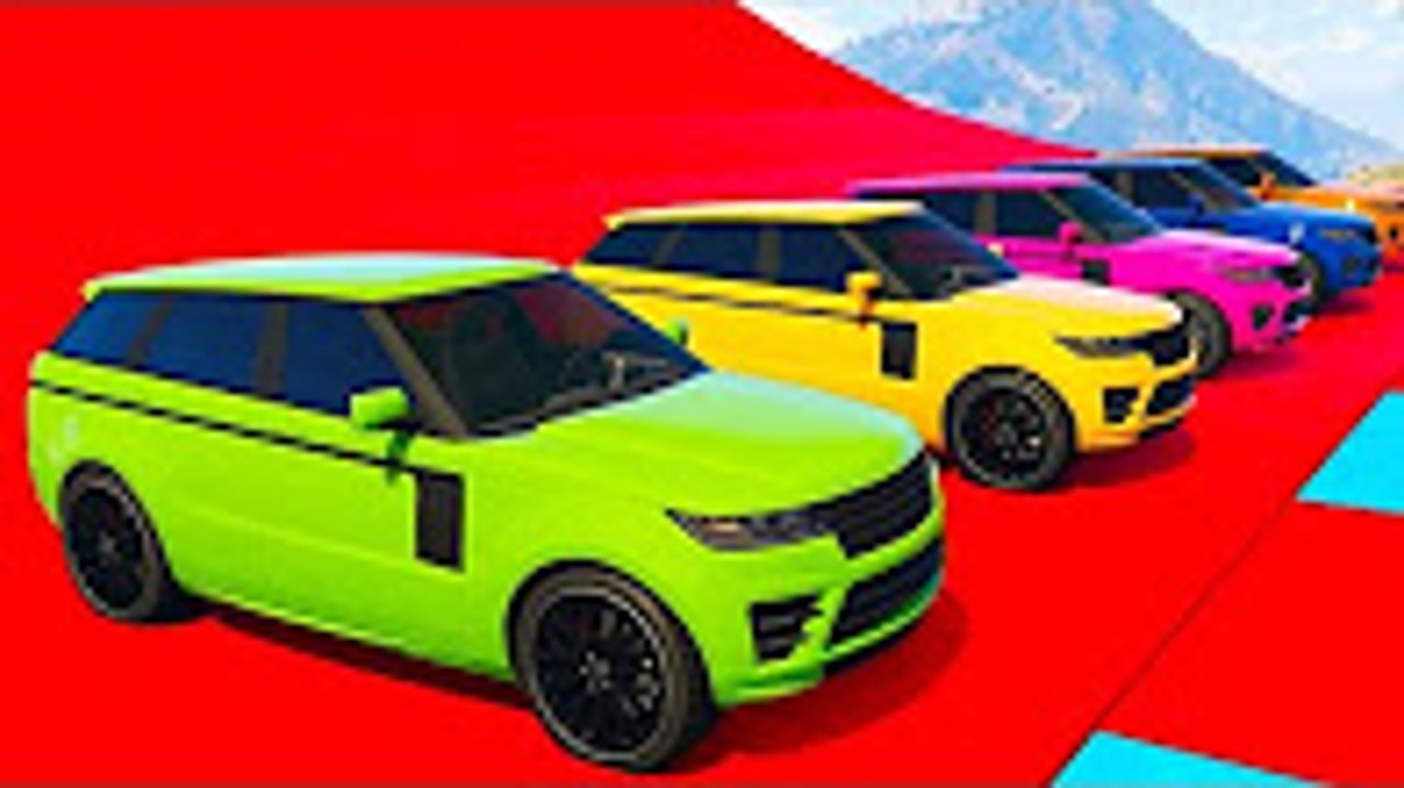 Colors SeaSharks Jumping on Ramp With Spiderman And Superheroes Cartoon for Kids 3d Animation!